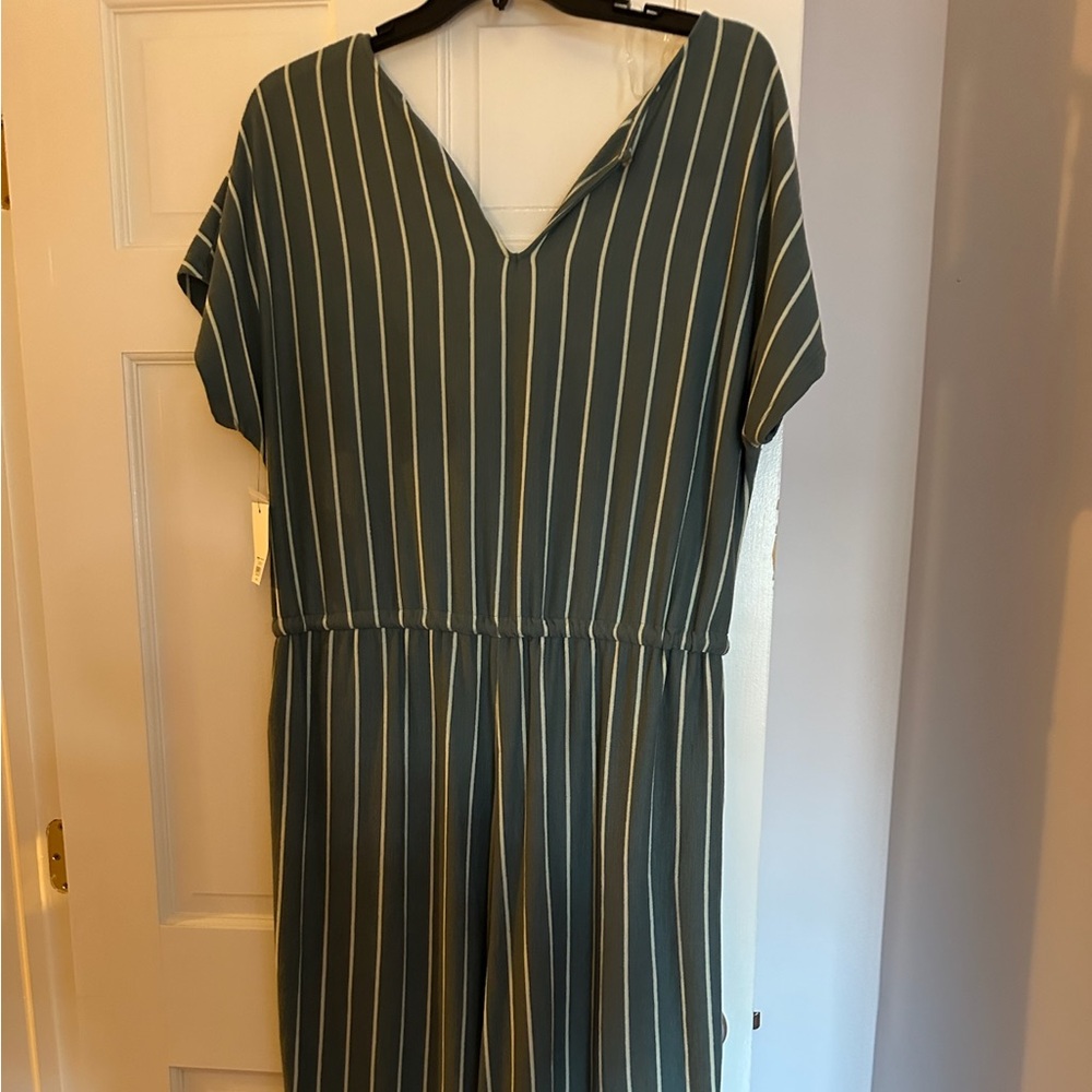 Sonoma Teal and White Knitwear Jumpsuit